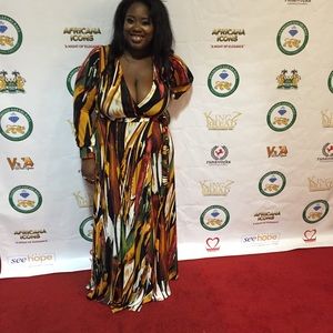 Multi color split wrap dress